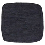 Pouf Contenitore in Pelle Intrecciata Quadrato – 45x45x35 cm, Portata 113 kg, Imbottitura in Polistirolo