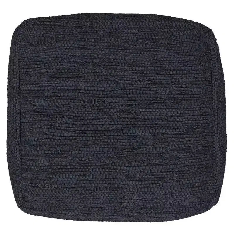 Pouf Contenitore in Pelle Intrecciata Quadrato – 45x45x35 cm, Portata 113 kg, Imbottitura in Polistirolo