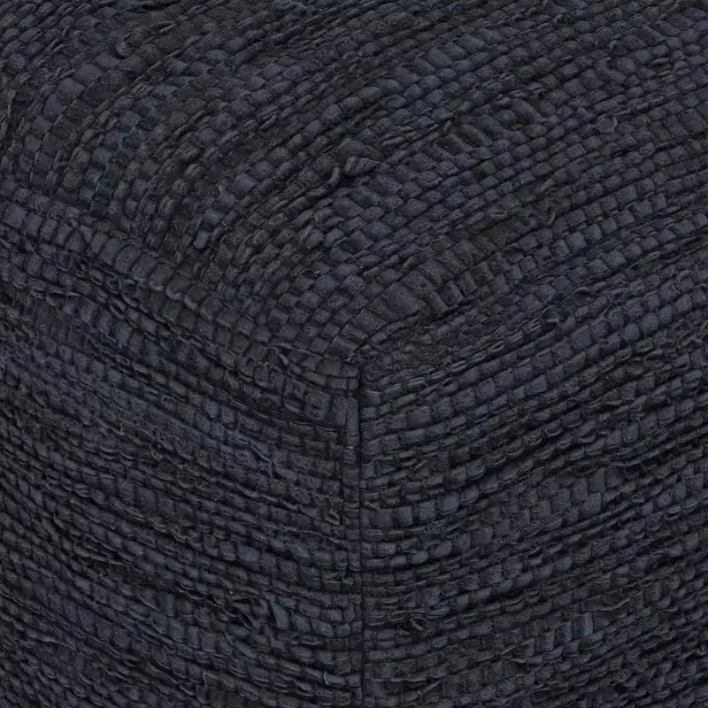 Pouf Contenitore in Pelle Intrecciata Quadrato – 45x45x35 cm, Portata 113 kg, Imbottitura in Polistirolo