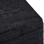 Pouf Contenitore in Pelle Intrecciata Quadrato – 45x45x35 cm, Portata 113 kg, Imbottitura in Polistirolo