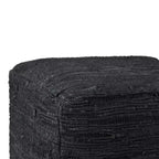 Pouf Contenitore in Pelle Intrecciata Quadrato – 45x45x35 cm, Portata 113 kg, Imbottitura in Polistirolo
