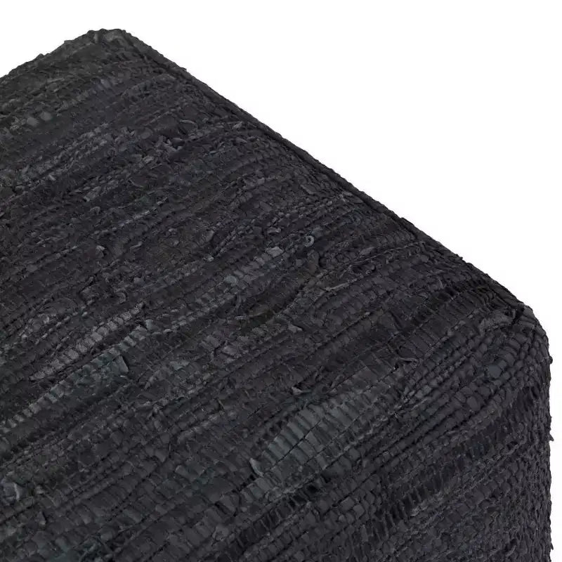 Pouf Contenitore in Pelle Intrecciata Quadrato – 45x45x35 cm, Portata 113 kg, Imbottitura in Polistirolo