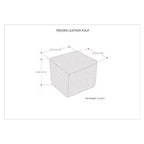 Pouf Contenitore in Pelle Intrecciata Quadrato – 45x45x35 cm, Portata 113 kg, Imbottitura in Polistirolo
