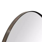 Mobiletto pensile ovale da bagno a incasso con specchio – Cornice in metallo, 2 ripiani