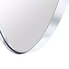 Mobiletto pensile ovale da bagno a incasso con specchio – Cornice in metallo, 2 ripiani