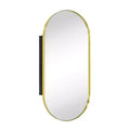 TEHOME Daisy-Mai Oval Pill Shape Metal Framed Recessed Medicine Cabinet with Mirror